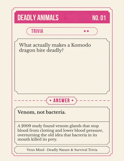 Deadly Animals card